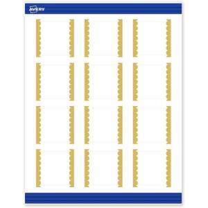 imageAvery Printable Square Cards Gold Dots Green Florals 2quot x 2quot Matte White Square Cards LaserInkjet 120ct Great for Business PromotionGold Dots Edge