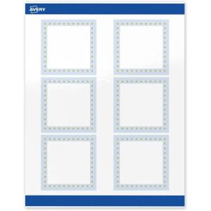 imageAvery Printable Square Labels Gold Dots Green Florals 3quot x 3quot Glossy White Square Labels Permanent LaserInkjet 60ct Great for Product MerchandisingBlue Border With Gold Dots