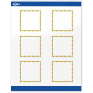 imageAvery Printable Square Labels Gold Dots Green Florals 3quot x 3quot Glossy White Square Labels Permanent LaserInkjet 60ct Great for Product MerchandisingGold Beads
