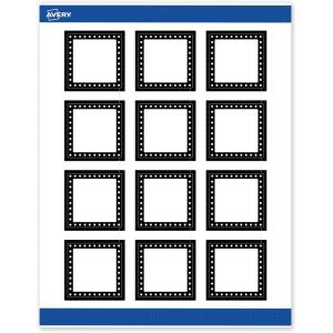 imageAvery Printable Square Labels GoldDipped Edge 2quot x 2quot Matte White Square Labels Permanent LaserInkjet 120ct Great for Product MerchandisingBlack  White Polka Dots