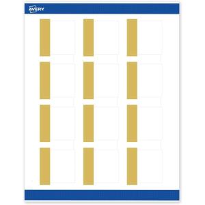 imageAvery Printable Square Labels GoldDipped Edge 2quot x 2quot Matte White Square Labels Permanent LaserInkjet 120ct Great for Product MerchandisingDipped Gold Edge