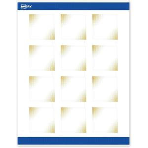 imageAvery Printable Square Labels GoldDipped Edge 2quot x 2quot Matte White Square Labels Permanent LaserInkjet 120ct Great for Product MerchandisingGold Blush