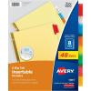 imageAvery Insertable Dividers for 3 Ring Binders 8 Tabs per Set Multicolor Big Tabs Buff Paper with GoldReinforced Holes Great for Organizing Reports Projects and More 48 Sets of 11111