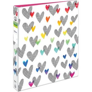 imageAvery  Amy Tangerine Designer Collection Binder 1 Inch Round Rings 175Sheet Capacity Hatchmark Hearts 283201 Binder Pack of 6