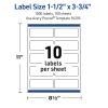 imageAvery Outdoor Waterproof Rectangle Labels with Sure Feed Technology 15quot x 375quot White Film PrinttoTheEdge Compatible with Laser Printers 500 Labels Total1 000 labels