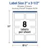 imageAvery Outdoor Waterproof Rectangle Labels with Sure Feed Technology 2quot x 35quot White Film PrinttoTheEdge Compatible with Laser Printers 800 Labels Total80 labels