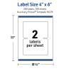 imageAvery Outdoor Waterproof Rectangle Labels with Sure Feed Technology 4quot x 6quot White Film PrinttoTheEdge Compatible with Laser Printers 50 Labels Total200 labels