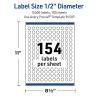 imageAvery Outdoor Waterproof Round Labels with Sure Feed Technology 05quot Diameter White Film PrinttoTheEdge Compatible with Laser Printers 3850 Labels Total15 400 labels