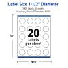 imageAvery Outdoor Waterproof Round Labels with Sure Feed Technology 15quot Diameter White Film PrinttoTheEdge Compatible with Laser Printers 1000 Labels Total1 000 labels