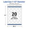 imageAvery Outdoor Waterproof Round Labels with Sure Feed Technology 15quot Diameter White Film PrinttoTheEdge Compatible with Laser Printers 1000 Labels Total2 000 labels
