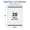 imageAvery Outdoor Waterproof Round Labels with Sure Feed Technology 15quot Diameter White Film PrinttoTheEdge Compatible with Laser Printers 1000 Labels Total500 labels