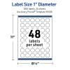 imageAvery Outdoor Waterproof Round Labels with Sure Feed Technology 1quot Diameter White Film PrinttoTheEdge Compatible with Laser Printers 4800 Labels Total1 200 labels