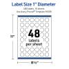 imageAvery Outdoor Waterproof Round Labels with Sure Feed Technology 1quot Diameter White Film PrinttoTheEdge Compatible with Laser Printers 4800 Labels Total480 labels