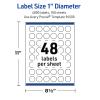 imageAvery Outdoor Waterproof Round Labels with Sure Feed Technology 1quot Diameter White Film PrinttoTheEdge Compatible with Laser Printers 4800 Labels Total4 800 labels