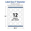 imageAvery Outdoor Waterproof Round Labels with Sure Feed Technology 2quot Diameter White Film PrinttoTheEdge Compatible with Laser Printers 120 Labels Total120 labels