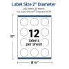 imageAvery Outdoor Waterproof Round Labels with Sure Feed Technology 2quot Diameter White Film PrinttoTheEdge Compatible with Laser Printers 120 Labels Total600 labels