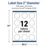 imageAvery Outdoor Waterproof Round Labels with Sure Feed Technology 2quot Diameter White Film PrinttoTheEdge Compatible with Laser Printers 120 Labels Total1 200 labels