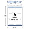 imageAvery Outdoor Waterproof Square Labels with Sure Feed Technology 3quot x 3quot White Film PrinttoTheEdge Compatible with Laser Printers 60 Labels Total300 labels