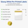 imageAvery Printable Rectangle Labels Gold Dots Blue Border 4quot x 313quot Glossy White Rectangle Labels Permanent LaserInkjet 40ct Great for Product MerchandisingDipped Gold Edge