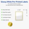 imageAvery Printable Rectangle Labels Gold Dots Blue Border 4quot x 313quot Glossy White Rectangle Labels Permanent LaserInkjet 40ct Great for Product MerchandisingGold Beads