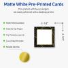 imageAvery Printable Square Cards Gold Edge Dots 25quot x 25quot Matte White Square Cards LaserInkjet 90ct Great for Business PromotionBlack Border with Gold Veins