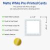 imageAvery Printable Square Cards Gold Edge Dots 25quot x 25quot Matte White Square Cards LaserInkjet 90ct Great for Business PromotionBlue Border with Gold Dots