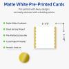 imageAvery Printable Square Cards Gold Edge Dots 25quot x 25quot Matte White Square Cards LaserInkjet 90ct Great for Business PromotionGold Dots Edge