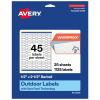 imageAvery Outdoor Waterproof Barbell Labels with Sure Feed Technology 05quot x 25quot White Film Compatible with Laser Printers 450 Labels Total Great for Product Branding Packaging and More1 125 labels