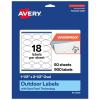 imageAvery Outdoor Waterproof Oval Labels with Sure Feed Technology 15quot x 25quot White Film Compatible with Laser Printers 450 Labels Total Great for Product Branding Packaging and More900 labels
