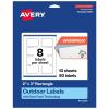 imageAvery Outdoor Waterproof Rectangle Labels with Sure Feed Technology 2quot x 3quot White Film PrinttoTheEdge Compatible with Laser Printers 80 Labels Total80 labels
