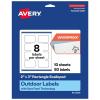 imageAvery Outdoor Waterproof Rectangle Scalloped Labels with Sure Feed Technology 2quot x 3quot White Film PrinttoTheEdge Compatible with Laser Printers 80 Labels Total80 labels