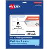 imageAvery Outdoor Waterproof Rectangle Scalloped Labels with Sure Feed Technology 2quot x 3quot White Film PrinttoTheEdge Compatible with Laser Printers 80 Labels Total400 labels