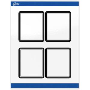 imageAvery Printable Rectangle Labels Gold Dots Blue Border 4quot x 313quot Glossy White Rectangle Labels Permanent LaserInkjet 40ct Great for Product MerchandisingDouble Black Border