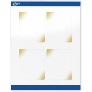 imageAvery Printable Rectangle Labels Gold Dots Blue Border 4quot x 313quot Glossy White Rectangle Labels Permanent LaserInkjet 40ct Great for Product MerchandisingGold Blush