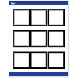 imageAvery Printable Square Cards Gold Edge Dots 25quot x 25quot Matte White Square Cards LaserInkjet 90ct Great for Business PromotionDouble Black Border