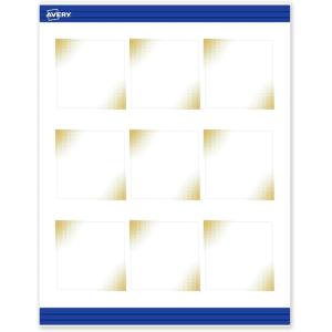 imageAvery Printable Square Cards Gold Edge Dots 25quot x 25quot Matte White Square Cards LaserInkjet 90ct Great for Business PromotionGold Blush