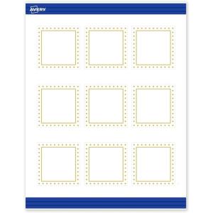imageAvery Printable Square Cards Gold Edge Dots 25quot x 25quot Matte White Square Cards LaserInkjet 90ct Great for Business PromotionGold Border with Gold Dots