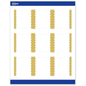 imageAvery Printable Square Cards Gold Edge Dots 25quot x 25quot Matte White Square Cards LaserInkjet 90ct Great for Business PromotionGold Dots Edge