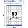 imageAvery TrueBlock Matte White Square Labels Sure Feed Technology 075quot x 075quot 800 Matte White Labels PrinttoTheEdge LaserInkjet Printable Great for Product Merchandising Stickers4 000 labels