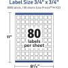 imageAvery TrueBlock Matte White Square Labels Sure Feed Technology 075quot x 075quot 800 Matte White Labels PrinttoTheEdge LaserInkjet Printable Great for Product Merchandising Stickers8 000 labels