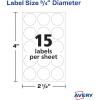imageAvery MultiUse Removable Labels 34 Inch Round Stickers White NonPrintable 315 Blank Labels Total 6738315 labels