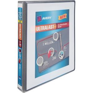 imageAvery Ultralast HeavyDuty View Binder with One Touch Slant Rings 3 Rings 1 Capacity 11 X 85 White