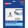 imageAvery Printable Rectangle Tickets 218 x 55 Textured Matte White Laser amp Inkjet Compatible 80 Total Great for Product Branding Marketing and More80 Cards