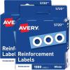imageAvery SelfAdhesive Hole Reinforcement Stickers 14 Diameter Hole Punch Reinforcement Labels White NonPrintable 200 Labels Total 57292 000 labels