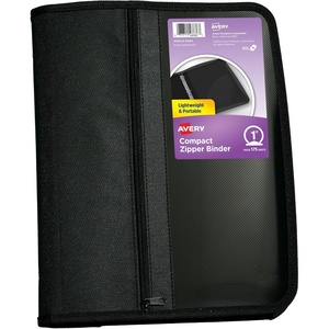 image:imageAvery Zipper 3 Ring Binder 1 Round Rings 175Sheet Capacity Blue Durable Binder Organizer with Pocket for Extra Storage Great for Organizing Projects Assignments and More 26225Black