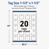 image:imageAvery Printable Square Tags Sure Feed Technology 15 x 15 Textured Matte White PrinttoTheEdge Capability Laser amp Inkjet Compatible 200 Total200 Tags
