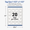 image:imageAvery Printable Square Tags Sure Feed Technology 15 x 15 Textured Matte White PrinttoTheEdge Capability Laser amp Inkjet Compatible 200 Total500 Tags