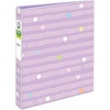 image:imageAvery Fashion Durable View 3 Ring Binder 1 Round Rings 175Sheet Capacity 14 Inch Wide Spine Customizable Clear Cover and Spine Sweet Sherbet Design 26739Purrrfectly Purple