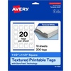 image:imageAvery Printable Square Tags Sure Feed Technology 15 x 15 Textured Matte White PrinttoTheEdge Capability Laser amp Inkjet Compatible 200 Total200 Tags