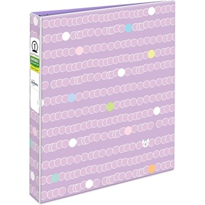image:imageAvery Fashion Durable View 3 Ring Binder 1 Round Rings 175Sheet Capacity 14 Inch Wide Spine Customizable Clear Cover and Spine Sweet Sherbet Design 26739Purrrfectly Purple